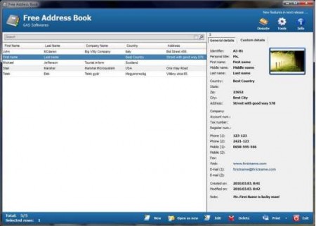 free address book