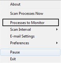select process to monitor PN
