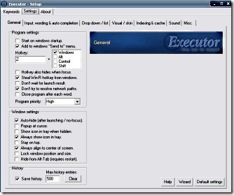 executor settings