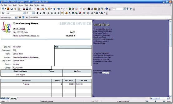 service invoice