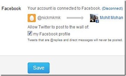 How to update Facebook status From Twitter