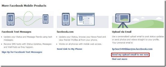 How to update Facebook status via Email
