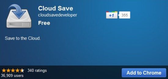 Cloud Save Chrome Extension