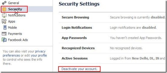 how to delete facebook account 1