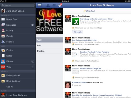 official facebook app for ipad