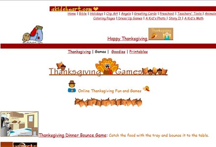 A Kids heart Thanksgiving Games