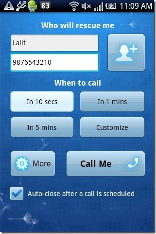 Fake call Home Page