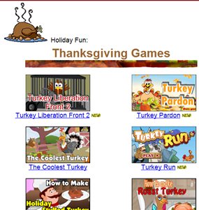 Primary Games Thanksgiving games