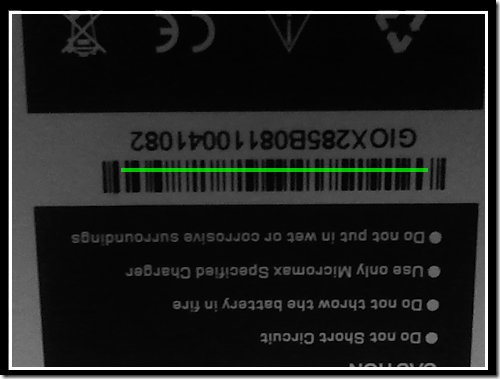 Sample barcode