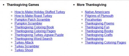 Thanksgiving Games Surf the Net