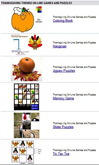 thanksgiving games website