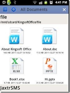 Kingsoft Office reader documents