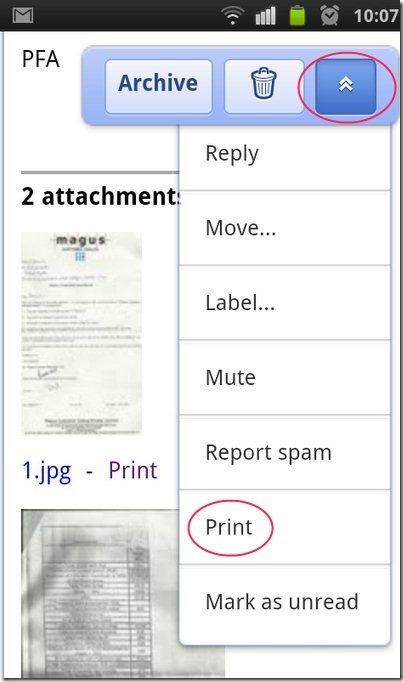 Phone Print Command