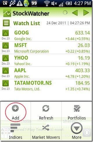 Stock Watcher Watchlist