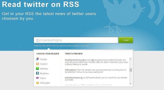 Twitter to RSS