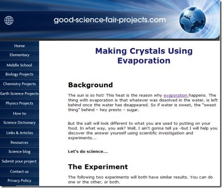 Science Experiments For Children goodscienceprojects