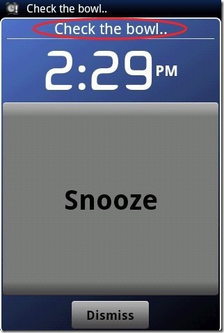Android Alarm Clock App Label