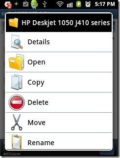 File Manager options