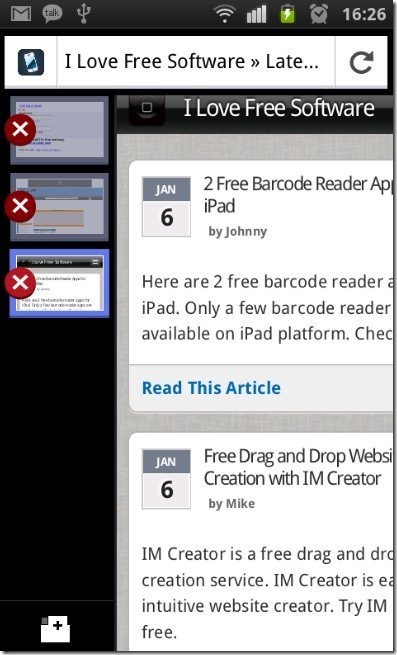 Firefox on Android Tab option