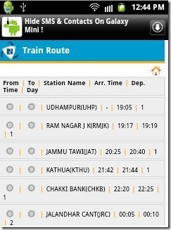 IRCTC Train Route