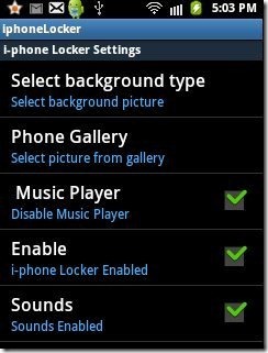 iPhone Lock Screen App settings