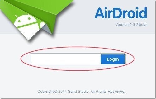 AirDroid Login Page
