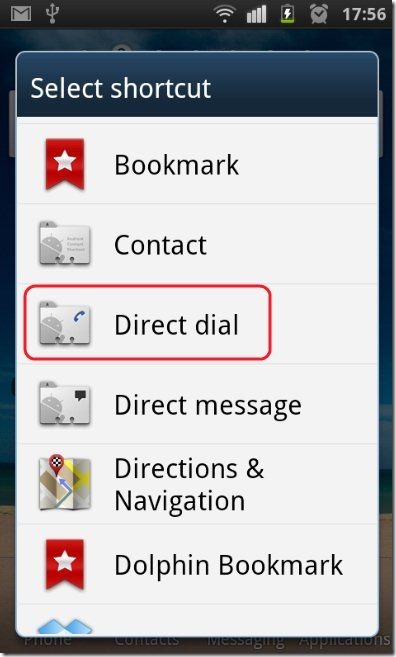 Android Direct Dial