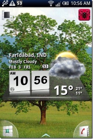 Android Weather Widget On Screen