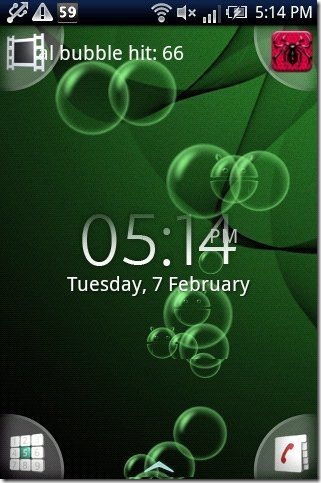 Bubbles Live Wallpaper on Screen