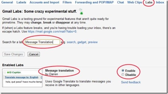 Gmail Message translation