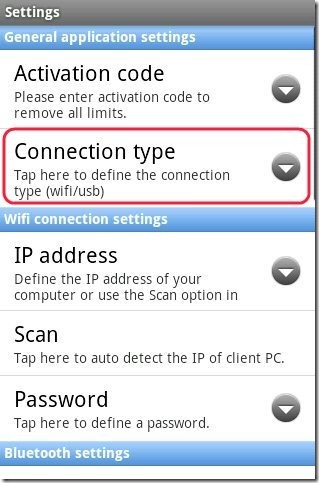 Gpad connection type