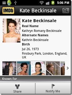 IMDB Celeb info