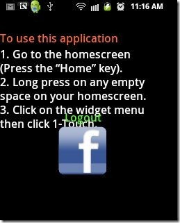 One Touch Facebook App