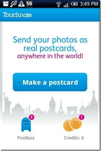 Touchnote Postcards App