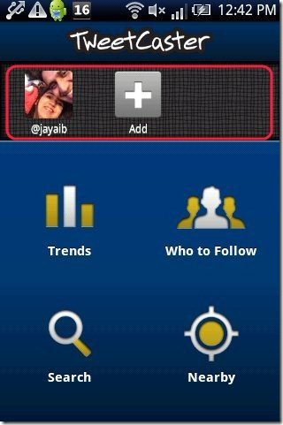 TweetCaster App Multiple accounts option