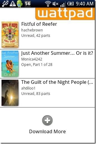 Wattpad library