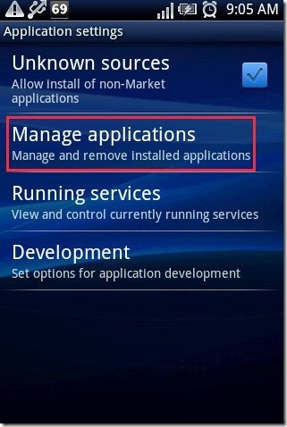 Android Manage Applications
