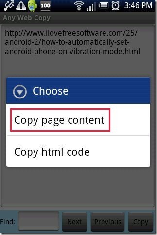 Text From Webpage Any Web Copy App Options