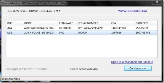 HDD Low Level Format Tool