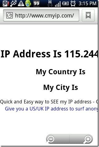 IP Address Android GPRS