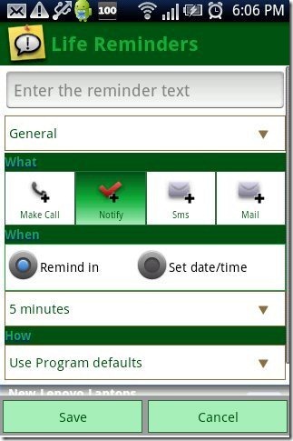 Life Reminder App Reminder Setting