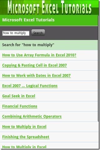 Microsoft Excel Tutorial App