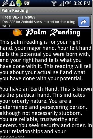 Palm Reader app info