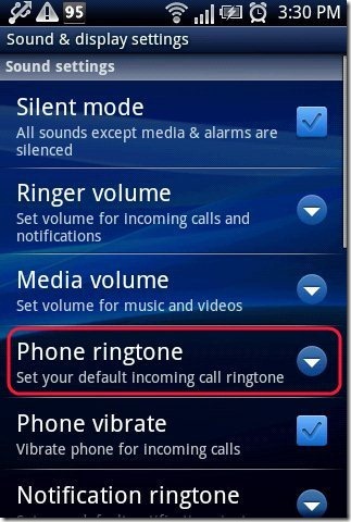 mp3 As Ringtone Phone Ringtone option