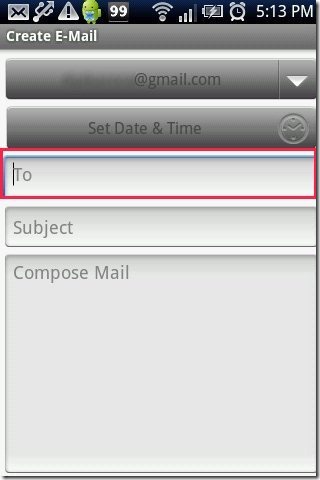 Schedule Email App Mail create