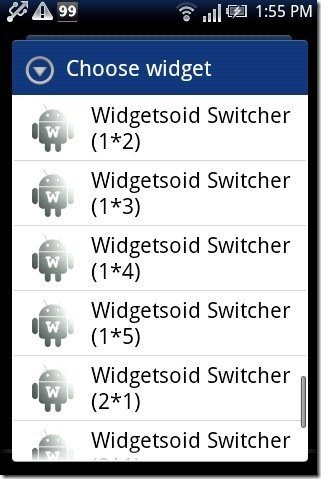 Widgetsoid2.X Widget List