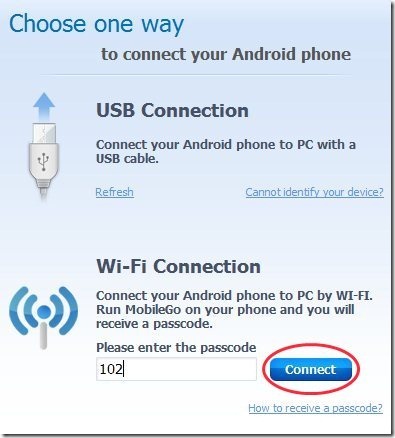 Wondershare MobileGo PC Client Connect