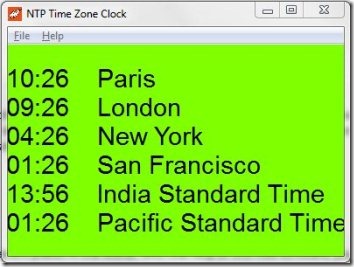 NTP Time Zone Clock