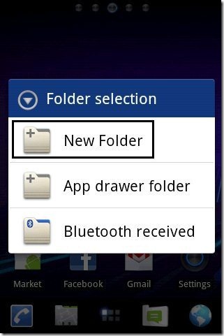 New Folder Option