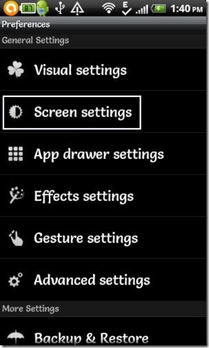 Screen Setting